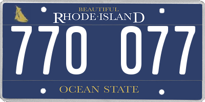 RI license plate 770077