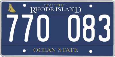 RI license plate 770083