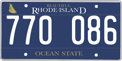 RI license plate 770086