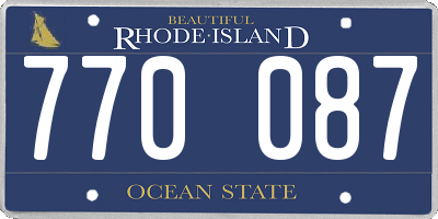 RI license plate 770087