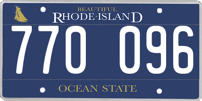 RI license plate 770096