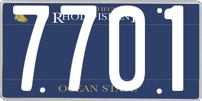 RI license plate 7701