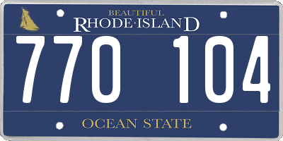 RI license plate 770104
