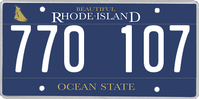 RI license plate 770107