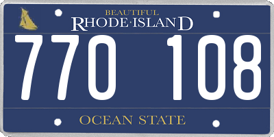 RI license plate 770108