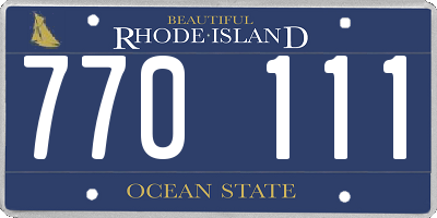 RI license plate 770111