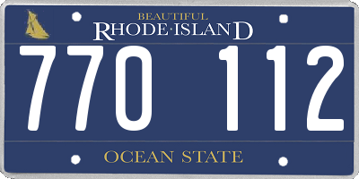 RI license plate 770112