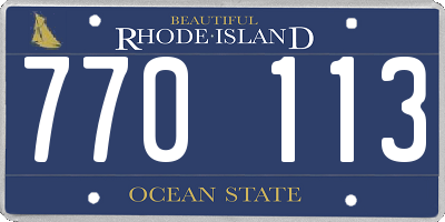 RI license plate 770113