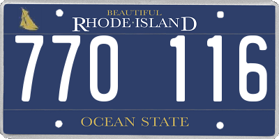 RI license plate 770116