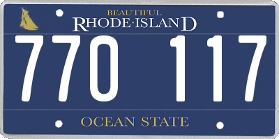 RI license plate 770117