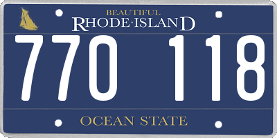 RI license plate 770118