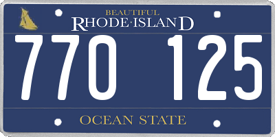 RI license plate 770125