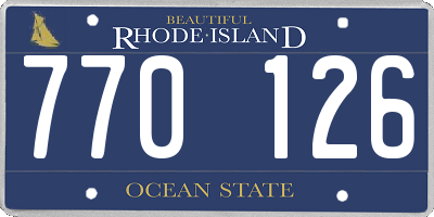 RI license plate 770126