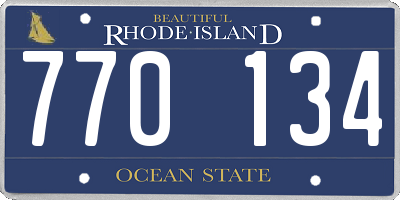 RI license plate 770134