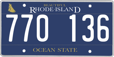 RI license plate 770136