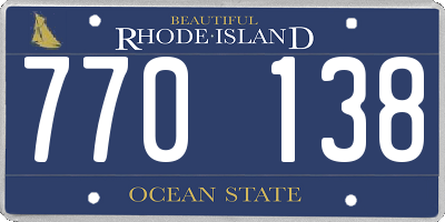 RI license plate 770138