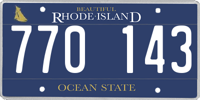 RI license plate 770143