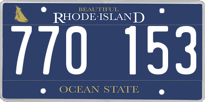 RI license plate 770153