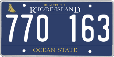 RI license plate 770163
