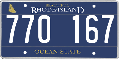 RI license plate 770167