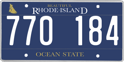RI license plate 770184