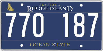 RI license plate 770187