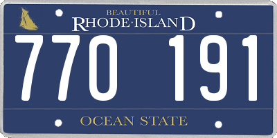 RI license plate 770191