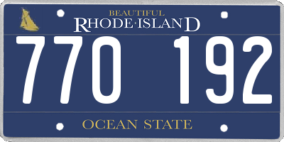RI license plate 770192
