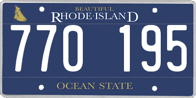 RI license plate 770195