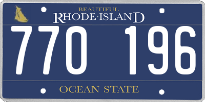 RI license plate 770196