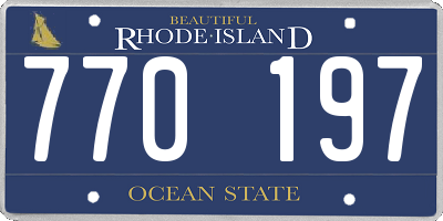 RI license plate 770197