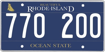 RI license plate 770200