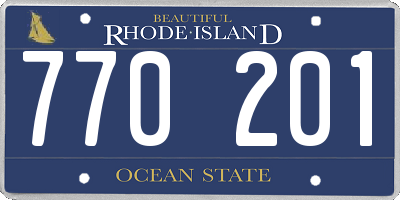 RI license plate 770201