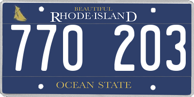 RI license plate 770203