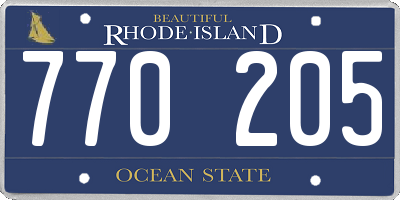 RI license plate 770205