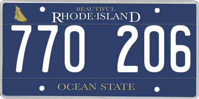 RI license plate 770206