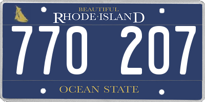 RI license plate 770207