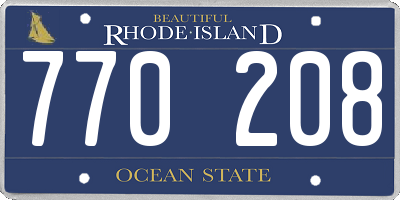 RI license plate 770208