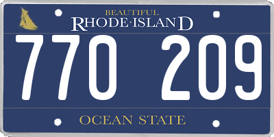 RI license plate 770209