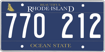 RI license plate 770212