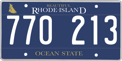 RI license plate 770213