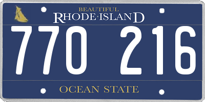 RI license plate 770216