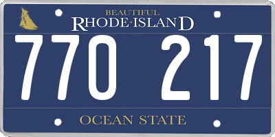 RI license plate 770217