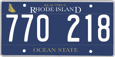 RI license plate 770218