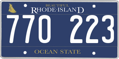 RI license plate 770223