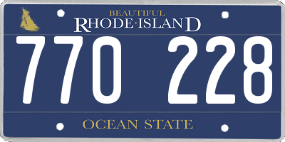 RI license plate 770228