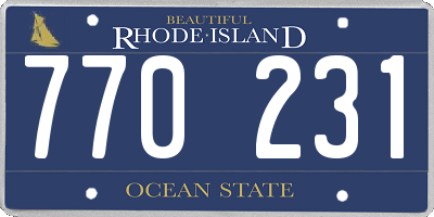 RI license plate 770231