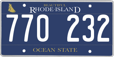 RI license plate 770232