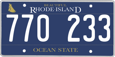 RI license plate 770233