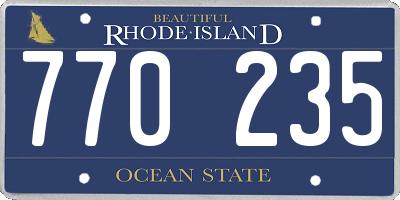 RI license plate 770235